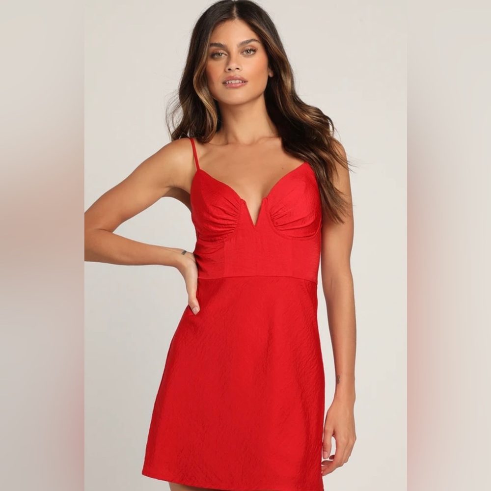 new with tags red corset lulus dress